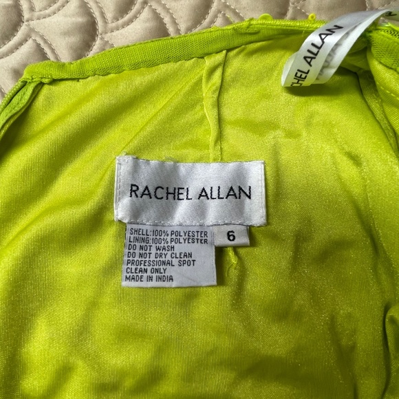 Rachel Allan Neon Green Prom Dress Size 6 - Picture 14 of 14